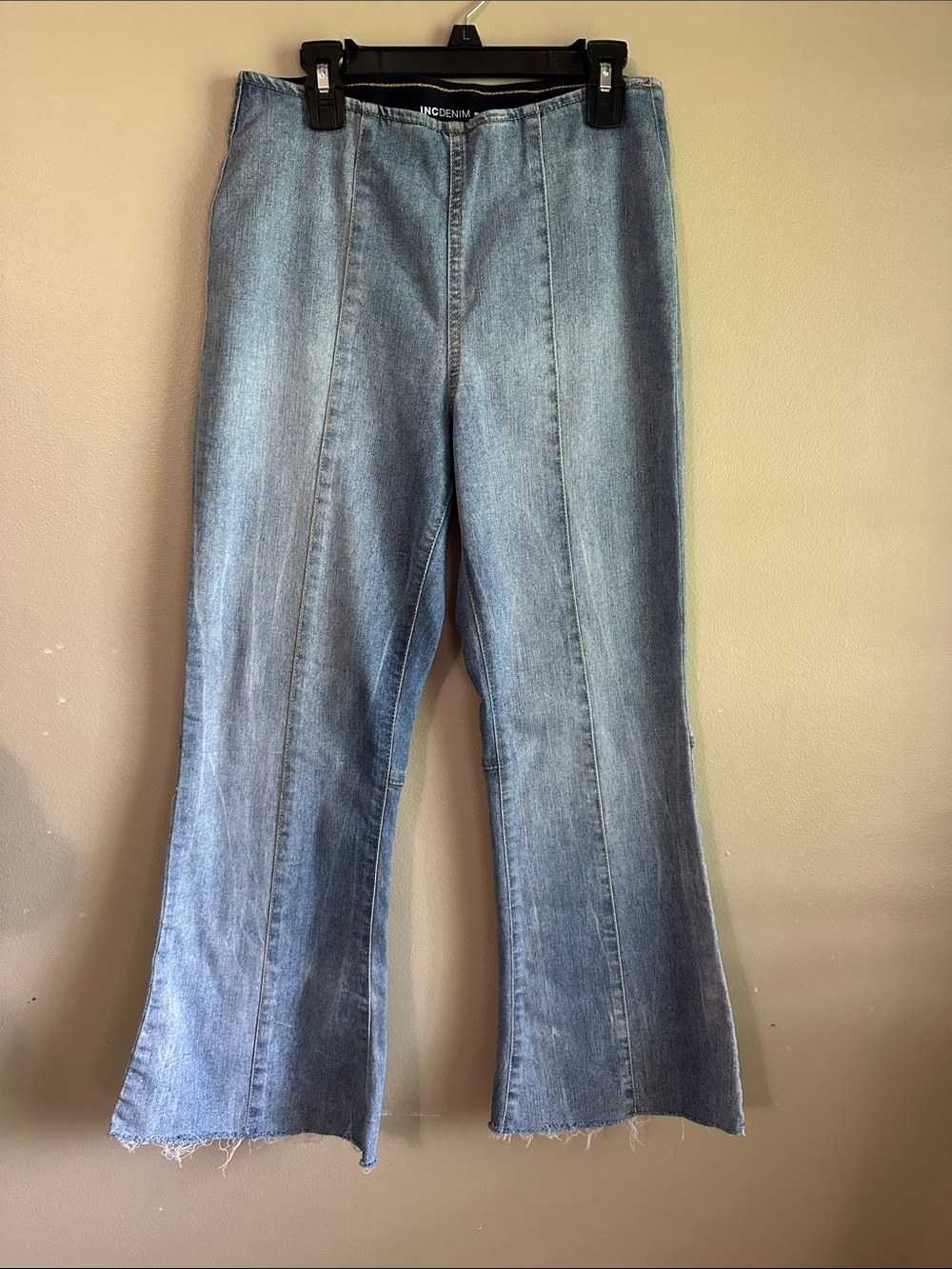 INC International Concepts Light Blue Flare Wide-Leg Jeans